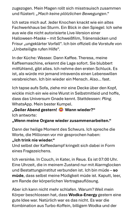 Seite aus 'Alex Achkomm – Bitte nicht perfekt! Danke!': bissige Beobachtungen über Beziehungen, Erwartungen und das echte Leben